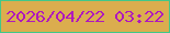 文字の大きさ：1、枠の色：41c789、背景の色：dbad4e、文字の色：af19bd 無料ブログパーツのブログ時計