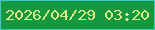 文字の大きさ：4、枠の色：41c9c2、背景の色：169840、文字の色：deea87 無料ブログパーツのブログ時計