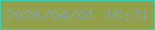 文字の大きさ：1、枠の色：41ceaf、背景の色：92a049、文字の色：84a2a0 無料ブログパーツのブログ時計