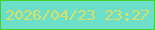 文字の大きさ：3、枠の色：41d229、背景の色：6ddec8、文字の色：d8e163 無料ブログパーツのブログ時計