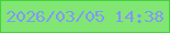 文字の大きさ：2、枠の色：41d23a、背景の色：81e674、文字の色：8298fa 無料ブログパーツのブログ時計