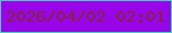 文字の大きさ：3、枠の色：41d2b7、背景の色：9805e9、文字の色：862342 無料ブログパーツのブログ時計