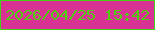文字の大きさ：3、枠の色：41d314、背景の色：d73294、文字の色：4ece0c 無料ブログパーツのブログ時計