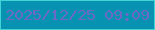文字の大きさ：5、枠の色：41d3d6、背景の色：0792b2、文字の色：6d69c9 無料ブログパーツのブログ時計