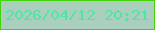 文字の大きさ：2、枠の色：41d404、背景の色：aacfbe、文字の色：50e5a6 無料ブログパーツのブログ時計