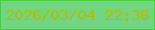 文字の大きさ：2、枠の色：41d533、背景の色：72d581、文字の色：aec109 無料ブログパーツのブログ時計