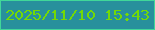 文字の大きさ：3、枠の色：41d799、背景の色：28909c、文字の色：73d906 無料ブログパーツのブログ時計