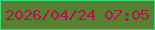 文字の大きさ：3、枠の色：41d87e、背景の色：588031、文字の色：b41153 無料ブログパーツのブログ時計