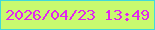 文字の大きさ：1、枠の色：41d9d9、背景の色：c8fa6f、文字の色：e126ef 無料ブログパーツのブログ時計