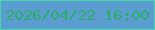 文字の大きさ：5、枠の色：41daa7、背景の色：5b9cd1、文字の色：29ae6a 無料ブログパーツのブログ時計