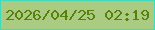 文字の大きさ：4、枠の色：41dabd、背景の色：aacb82、文字の色：57810a 無料ブログパーツのブログ時計