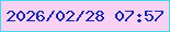 文字の大きさ：1、枠の色：41dae5、背景の色：f7d2f3、文字の色：1423a5 無料ブログパーツのブログ時計