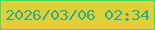 文字の大きさ：4、枠の色：41db76、背景の色：ded138、文字の色：31ab89 無料ブログパーツのブログ時計