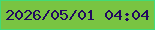 文字の大きさ：5、枠の色：41db77、背景の色：79c442、文字の色：22085f 無料ブログパーツのブログ時計