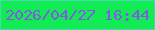 文字の大きさ：3、枠の色：41dbaf、背景の色：13eb55、文字の色：8258eb 無料ブログパーツのブログ時計