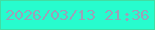 文字の大きさ：2、枠の色：41dda3、背景の色：27fcce、文字の色：9ba1b8 無料ブログパーツのブログ時計