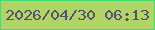 文字の大きさ：2、枠の色：41de73、背景の色：b1d467、文字の色：525173 無料ブログパーツのブログ時計