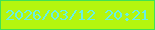 文字の大きさ：2、枠の色：41e253、背景の色：b4f60f、文字の色：68f0e5 無料ブログパーツのブログ時計
