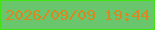 文字の大きさ：2、枠の色：41e313、背景の色：69c66d、文字の色：da8621 無料ブログパーツのブログ時計