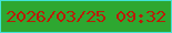 文字の大きさ：1、枠の色：41e3d7、背景の色：2ea730、文字の色：ba1c08 無料ブログパーツのブログ時計