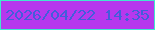 文字の大きさ：5、枠の色：41e7ce、背景の色：b638ed、文字の色：435ddb 無料ブログパーツのブログ時計