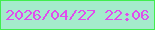 文字の大きさ：1、枠の色：41ed4f、背景の色：a4ebcc、文字の色：e04bed 無料ブログパーツのブログ時計