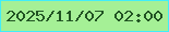 文字の大きさ：4、枠の色：41edf9、背景の色：a5f096、文字の色：215323 無料ブログパーツのブログ時計