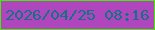 文字の大きさ：3、枠の色：41ee00、背景の色：af46be、文字の色：147082 無料ブログパーツのブログ時計