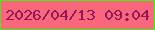 文字の大きさ：4、枠の色：41ef13、背景の色：f9677c、文字の色：931656 無料ブログパーツのブログ時計