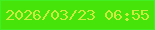 文字の大きさ：5、枠の色：41ef24、背景の色：46e408、文字の色：c9ec3f 無料ブログパーツのブログ時計