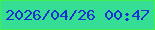 文字の大きさ：3、枠の色：41ef55、背景の色：35dd95、文字の色：1531ce 無料ブログパーツのブログ時計