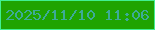 文字の大きさ：2、枠の色：41ef92、背景の色：1fa301、文字の色：3dab97 無料ブログパーツのブログ時計