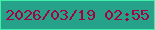 文字の大きさ：2、枠の色：41f0a8、背景の色：26a18a、文字の色：a20241 無料ブログパーツのブログ時計