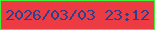 文字の大きさ：1、枠の色：41f139、背景の色：ed3b44、文字の色：28428e 無料ブログパーツのブログ時計