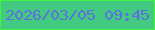 文字の大きさ：3、枠の色：41f341、背景の色：43ca81、文字の色：5c70e2 無料ブログパーツのブログ時計