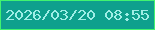 文字の大きさ：2、枠の色：41f370、背景の色：0ea08d、文字の色：9eeee6 無料ブログパーツのブログ時計