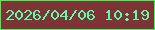 文字の大きさ：1、枠の色：41f746、背景の色：7d3436、文字の色：5dffa6 無料ブログパーツのブログ時計