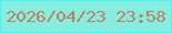 文字の大きさ：2、枠の色：41f7fa、背景の色：87edde、文字の色：bd8165 無料ブログパーツのブログ時計