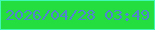 文字の大きさ：2、枠の色：41f8b4、背景の色：24dd3f、文字の色：5283ce 無料ブログパーツのブログ時計