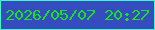 文字の大きさ：1、枠の色：41f8cb、背景の色：354cbf、文字の色：13e426 無料ブログパーツのブログ時計