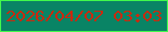 文字の大きさ：5、枠の色：41f94c、背景の色：098465、文字の色：c82a0f 無料ブログパーツのブログ時計