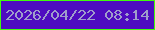 文字の大きさ：1、枠の色：41fb0c、背景の色：4e0cc0、文字の色：9f9dcb 無料ブログパーツのブログ時計