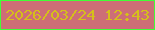 文字の大きさ：4、枠の色：41fe36、背景の色：cd6e76、文字の色：d5bf1a 無料ブログパーツのブログ時計