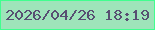 文字の大きさ：1、枠の色：41fe8f、背景の色：9ee4ba、文字の色：584f72 無料ブログパーツのブログ時計