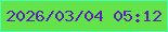文字の大きさ：1、枠の色：41ffb3、背景の色：64e249、文字の色：5b21b5 無料ブログパーツのブログ時計