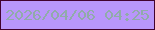 文字の大きさ：1、枠の色：42022f、背景の色：b996fb、文字の色：91abaa 無料ブログパーツのブログ時計