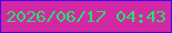 文字の大きさ：4、枠の色：4203f3、背景の色：d328a4、文字の色：21e467 無料ブログパーツのブログ時計