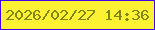 文字の大きさ：3、枠の色：4205e7、背景の色：fdf134、文字の色：808717 無料ブログパーツのブログ時計