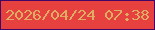 文字の大きさ：5、枠の色：420667、背景の色：e7413f、文字の色：dfac63 無料ブログパーツのブログ時計
