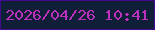 文字の大きさ：3、枠の色：42088e、背景の色：0e1f37、文字の色：bc31be 無料ブログパーツのブログ時計